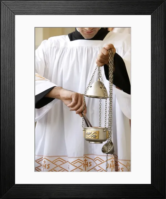 Framed Print : Altar boy preparing incense for Holy Mass, Beit Jala, Palestine National Authority Framed Print : Altar boy preparing incense for Holy Mass, Beit Jala, Palestine National Authority