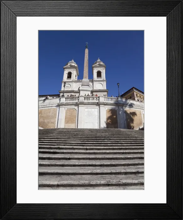 Framed Print : Spanish Steps and Trinita dei Monti church, Rome, Lazio, Italy, Europe