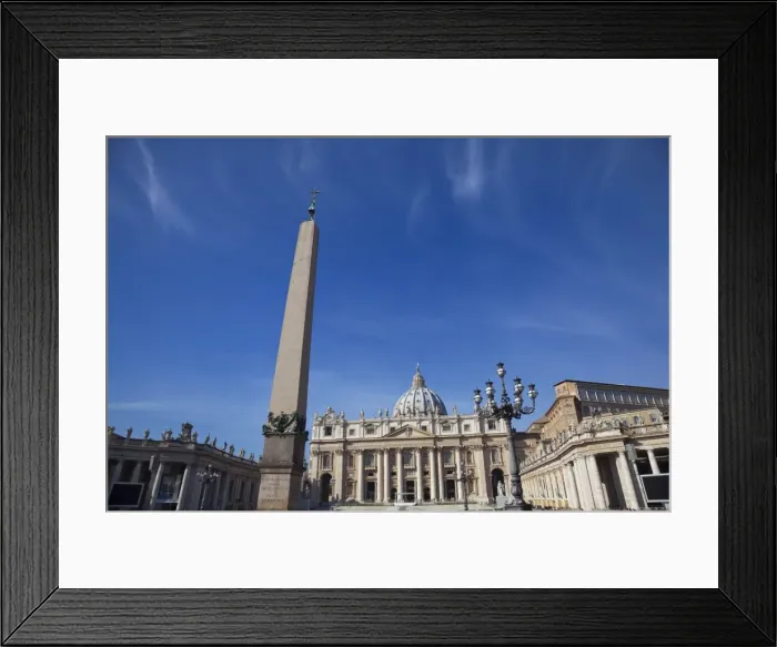Framed Print : Obelisk and St. Peters Basilica, Piazza San Pietro, Vatican City, Rome Framed Print : Obelisk and St. Peters Basilica, Piazza San Pietro, Vatican City, Rome