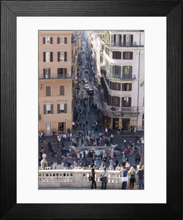 Framed Print : Via Condotti from the Spanish Steps, Rome, Lazio, Italy, Europe Framed Print : Via Condotti from the Spanish Steps, Rome, Lazio, Italy, Europe