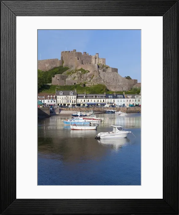 Framed Print : Mount Orgueil Castle, overlooking Grouville Bay in Gorey, Jersey, Channel Islands Framed Print : Mount Orgueil Castle, overlooking Grouville Bay in Gorey, Jersey, Channel Islands