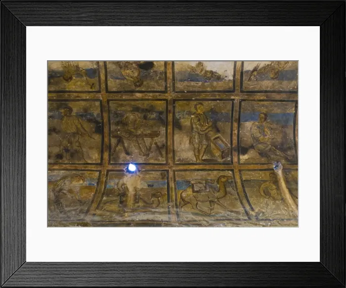 Framed Print : Old frescoes in the Quseir Amra castle, UNESCO World Heritage Site, Jordan, Middle East Framed Print : Old frescoes in the Quseir Amra castle, UNESCO World Heritage Site, Jordan, Middle East