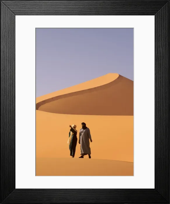 Framed Print : Two Tuaregs in the dunes of the erg of Murzuk in the Fezzan desert, Libya Framed Print : Two Tuaregs in the dunes of the erg of Murzuk in the Fezzan desert, Libya