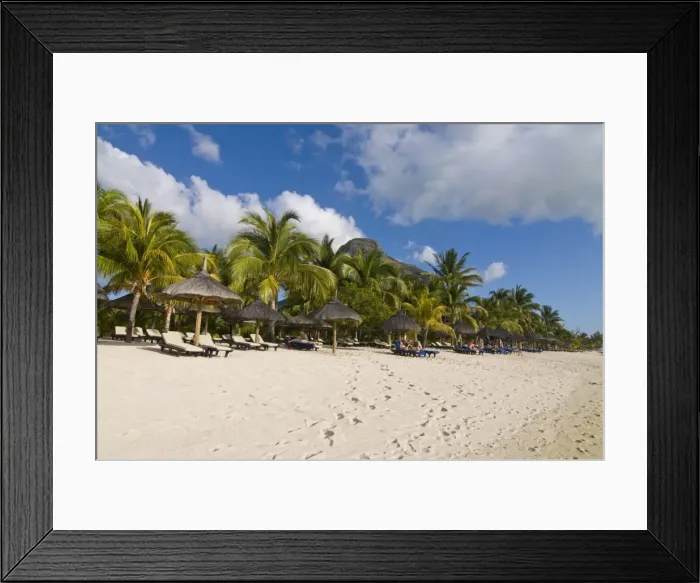 Framed Print : Beautiful beach of Beachcomber Le Paradis five star hotel, near Mont Brabant Framed Print : Beautiful beach of Beachcomber Le Paradis five star hotel, near Mont Brabant