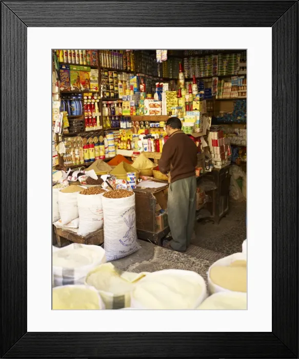 Framed Print : Store in the Medina, Fez, Morocco, North Africa, Africa Framed Print : Store in the Medina, Fez, Morocco, North Africa, Africa