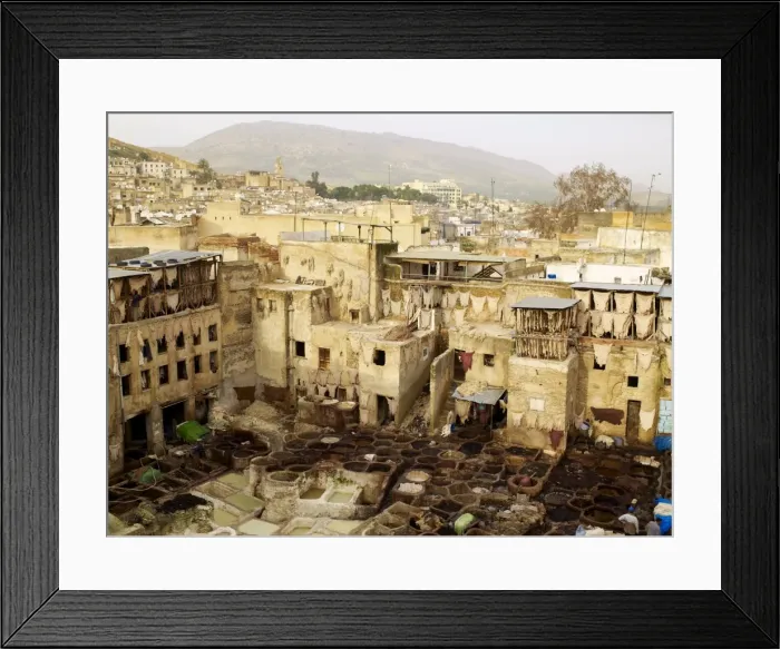 Framed Print : Tannery, Fez, Morocco, North Africa, Africa Framed Print : Tannery, Fez, Morocco, North Africa, Africa