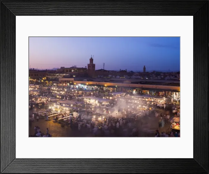 Framed Print : Djemaa el Fna Square, UNESCO World Heritage Site, Marrakech, Morocco, North Africa