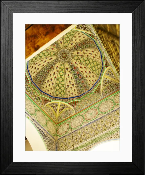 Framed Print : Tiled ceiling, Fez, Morocco, North Africa, Africa Framed Print : Tiled ceiling, Fez, Morocco, North Africa, Africa
