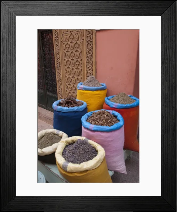Framed Print : Spices, Medina Souk, Marrakech, Morocco, North Africa, Africa Framed Print : Spices, Medina Souk, Marrakech, Morocco, North Africa, Africa