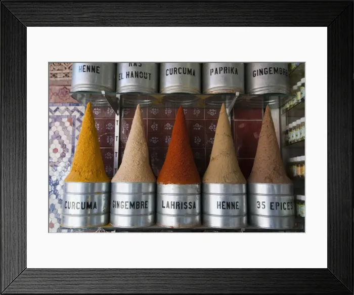 Framed Print : Spices, Medina Souk, Marrakech, Morocco, North Africa, Africa Framed Print : Spices, Medina Souk, Marrakech, Morocco, North Africa, Africa