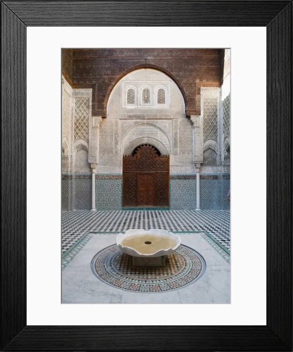Framed Print : Bou Inania Madrasah, courtyard, Medina, UNESCO World Heritage Site, Fez