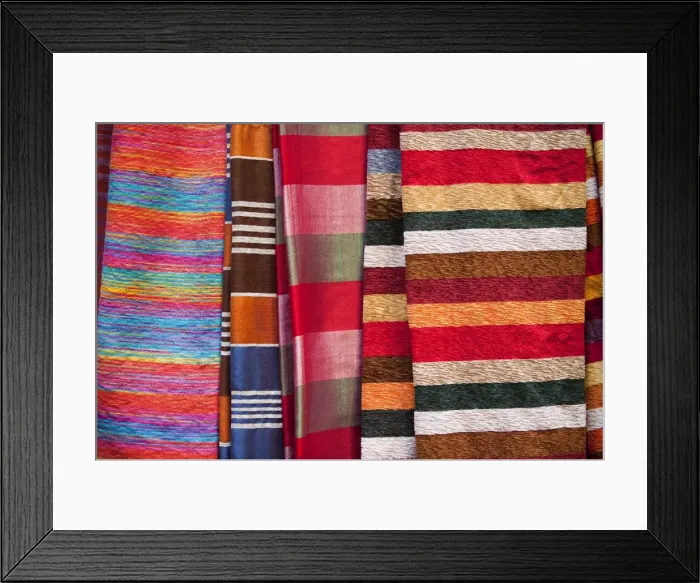 Framed Print : Silk fabrics, Medina, Fez, Morocco, North Africa, Africa Framed Print : Silk fabrics, Medina, Fez, Morocco, North Africa, Africa