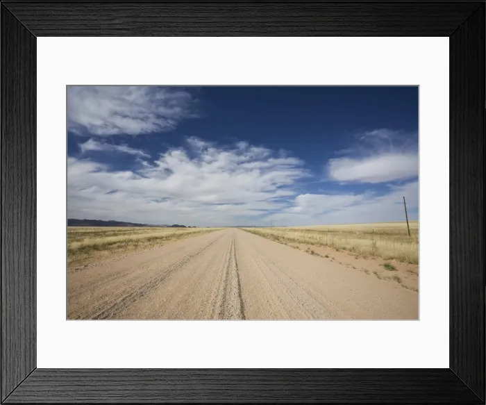 Framed Print : Empty gravel road going north from Sossusvlei, Central Namibia, Namibia, Africa Framed Print : Empty gravel road going north from Sossusvlei, Central Namibia, Namibia, Africa