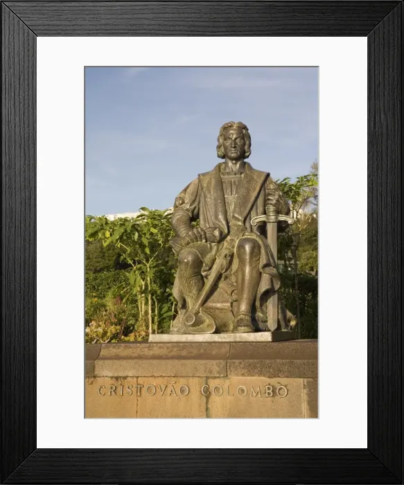 Framed Print : Statue of Christopher Columbus, Santa Catarina Park, Funchal, Madeira, Portugal, Europe Framed Print : Statue of Christopher Columbus, Santa Catarina Park, Funchal, Madeira, Portugal, Europe