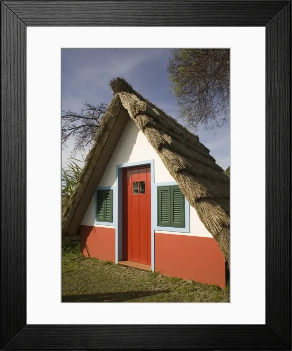 Framed Print : Thatched cottage, Monte Palace tropical gardens, Funchal, Madeira, Portugal, Europe