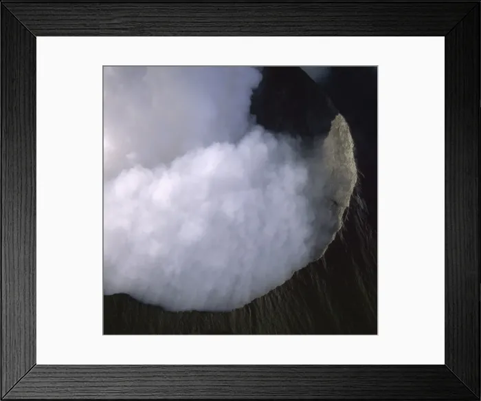 Framed Print : Aerial view of Mount Nyiragongo, an active volcano in the Virunga Mountains in Virunga National Park, near the border with Rwanda, known for its recent devastating eruptions, Democratic Republic of the Congo, Great Rift