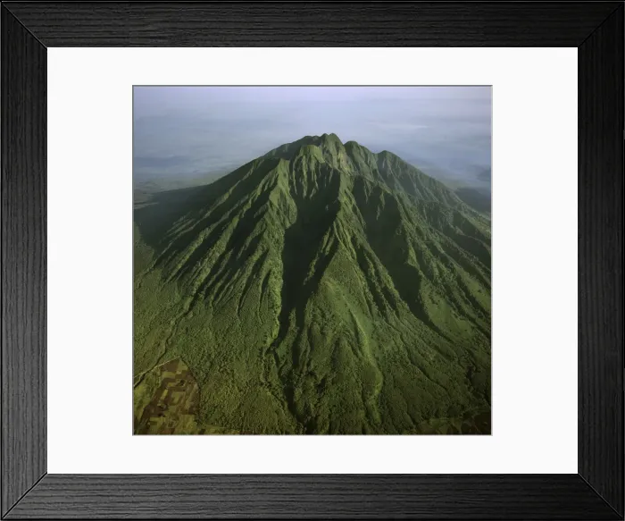 Framed Print : Aerial view of Mount Sabyinyo, an extinct volcano and oldest of the Virunga Mountains Framed Print : Aerial view of Mount Sabyinyo, an extinct volcano and oldest of the Virunga Mountains