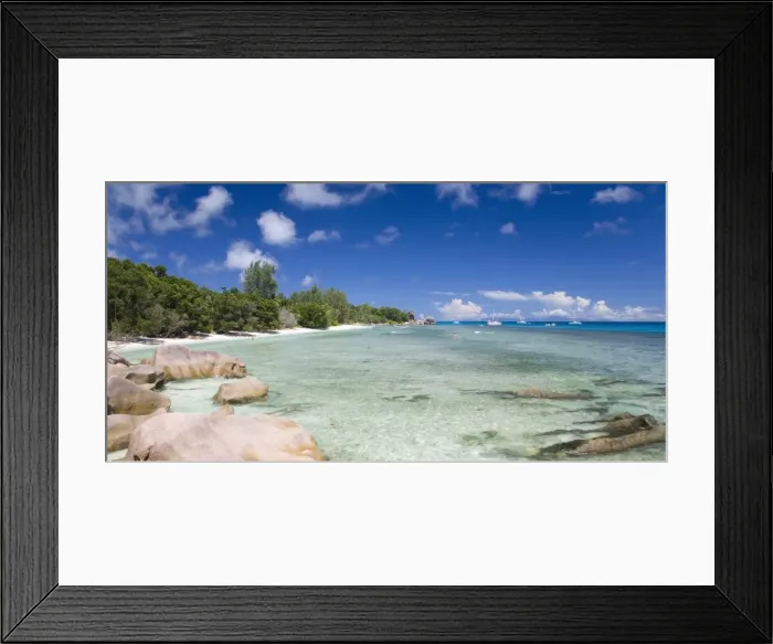 Framed Print : Clear waters off the beach at Anse Severe, Island of La Digue, Seychelles Framed Print : Clear waters off the beach at Anse Severe, Island of La Digue, Seychelles