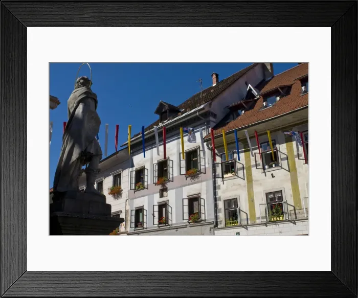 Framed Print : Statue in the town of Sofja Loka, Slovenia, Europe Framed Print : Statue in the town of Sofja Loka, Slovenia, Europe
