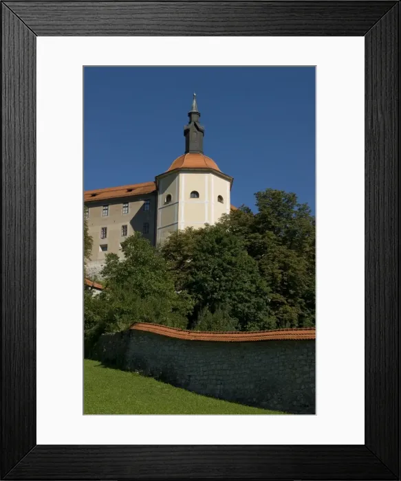 Framed Print : Castle in the village of Sofja Loka, Slovenia, Europe Framed Print : Castle in the village of Sofja Loka, Slovenia, Europe