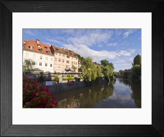 Framed Print : Lublijana River in the center of Lublijana, Slovenia, Europe Framed Print : Lublijana River in the center of Lublijana, Slovenia, Europe