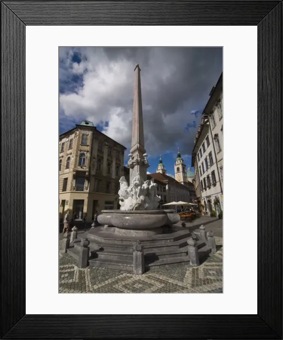 Framed Print : Robba fountain in the center of Lublijana, Slovenia, Europe Framed Print : Robba fountain in the center of Lublijana, Slovenia, Europe