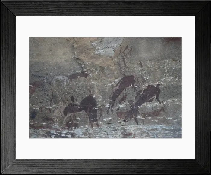 Framed Print : Pictograms (rock paintings), Giants Castle, South Africa, Africa Framed Print : Pictograms (rock paintings), Giants Castle, South Africa, Africa