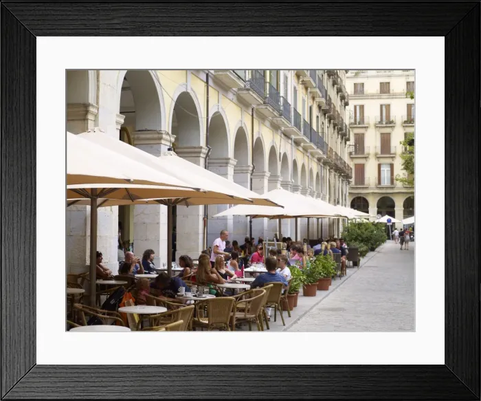 Framed Print : Placa de la Independencia, Girona, Catalonia, Spain, Europe Framed Print : Placa de la Independencia, Girona, Catalonia, Spain, Europe