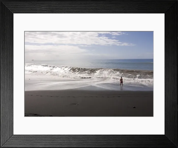 Framed Print : Man watching the ocean at Puerto de Tazacorte, La Palma, Canary Islands Framed Print : Man watching the ocean at Puerto de Tazacorte, La Palma, Canary Islands