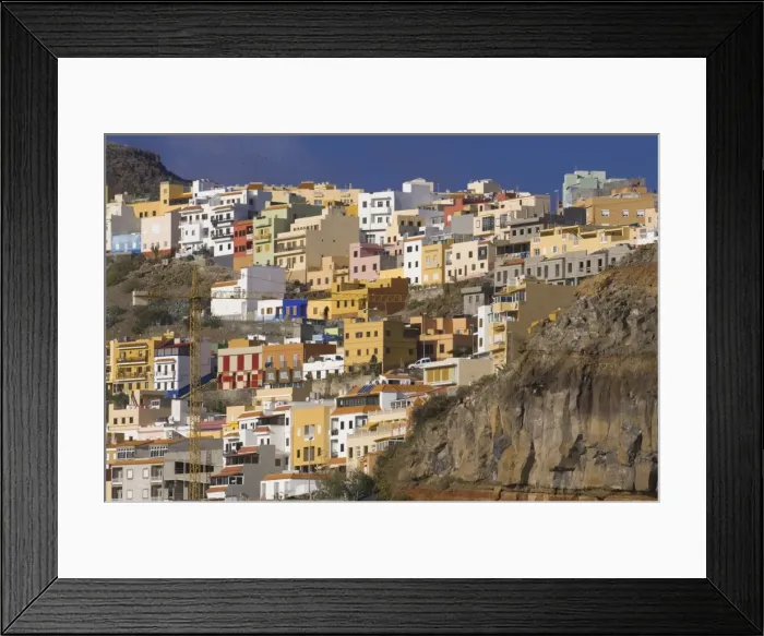 Framed Print : Colourful houses in San Sebastian de la Gomera, La Gomera, Canary Islands, Spain, Europe Framed Print : Colourful houses in San Sebastian de la Gomera, La Gomera, Canary Islands, Spain, Europe