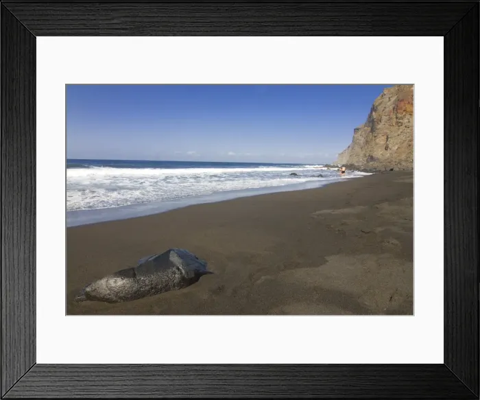 Framed Print : Deserted beach in Valle Gran Rey, La Gomera, Canary Islands, Spain, Atlantic, Europe Framed Print : Deserted beach in Valle Gran Rey, La Gomera, Canary Islands, Spain, Atlantic, Europe