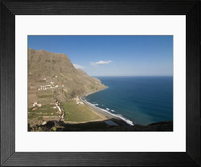 Framed Print : View over the coast at Hermigua, La Gomera, Canary Islands, Spain, Atlantic, Europe Framed Print : View over the coast at Hermigua, La Gomera, Canary Islands, Spain, Atlantic, Europe
