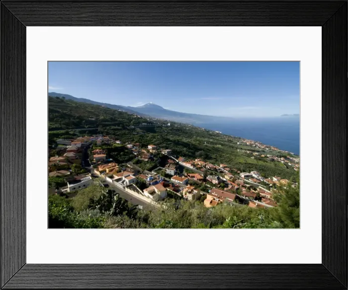 Framed Print : The village of Sauzal with the volcano of El Teide in the distance, Tenerife Framed Print : The village of Sauzal with the volcano of El Teide in the distance, Tenerife