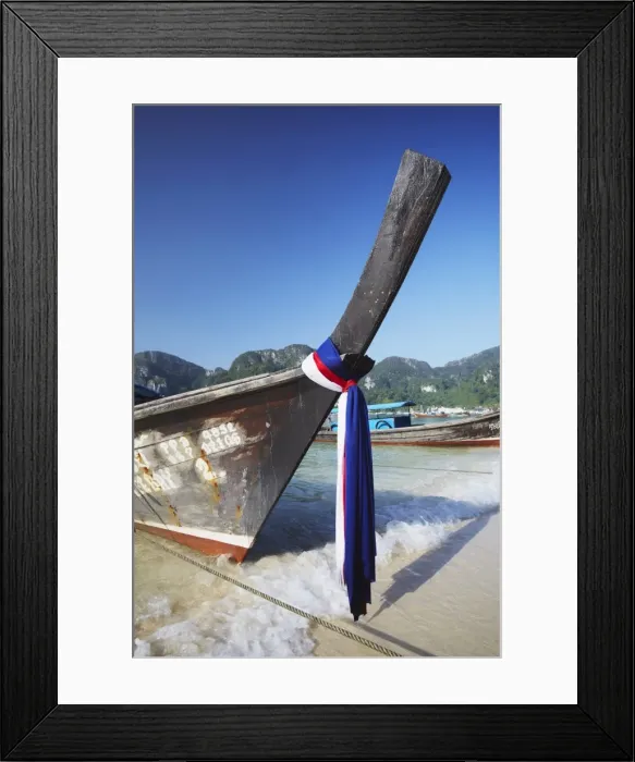 Framed Print : Long tail boats on Ao Lo Dalam Beach, Ko Phi Phi Don, Krabi Province, Thailand Framed Print : Long tail boats on Ao Lo Dalam Beach, Ko Phi Phi Don, Krabi Province, Thailand