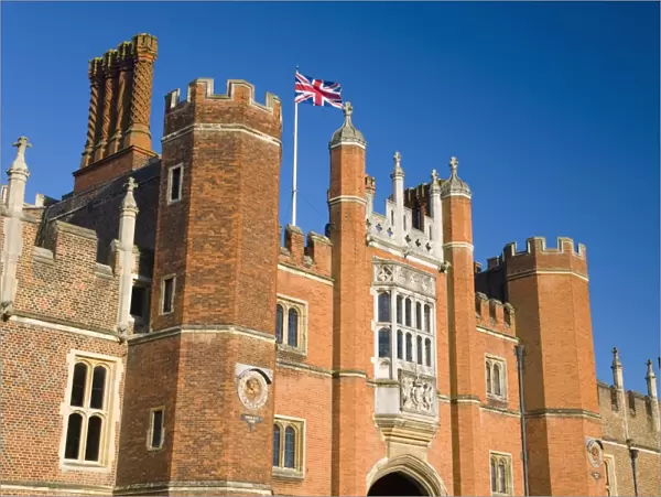 The great gatehouse and west front, Hampton Court Palace, Borough of Richmond upon Thames