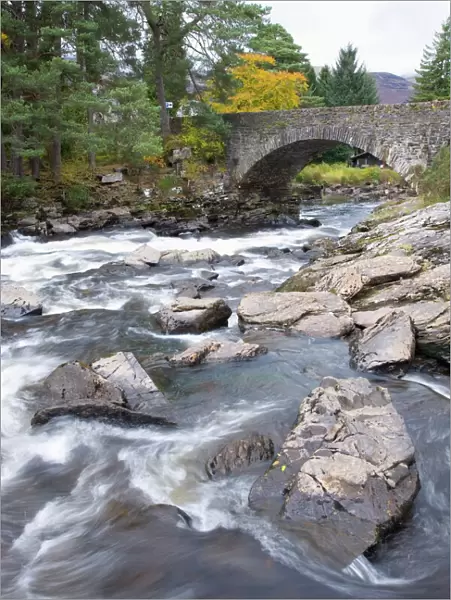 The Falls of Dochart and old stone bridge, Killin, Loch Lomond and the Trossachs National Park