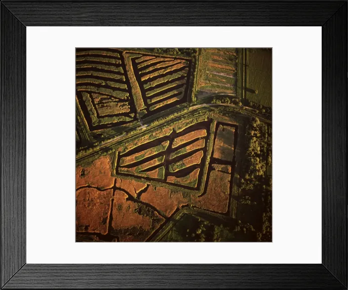 Framed Print : Aerial image of peat extraction, Westhay Moor, near Glastonbury, Somerset Framed Print : Aerial image of peat extraction, Westhay Moor, near Glastonbury, Somerset