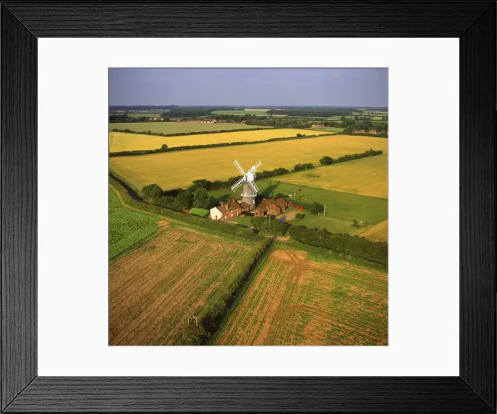 Framed Print : Aerial view of Bircham Windmill, Great Bircham, Kings Lynn, Norfolk Framed Print : Aerial view of Bircham Windmill, Great Bircham, Kings Lynn, Norfolk