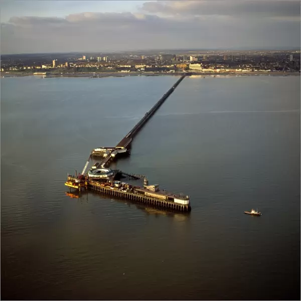 Aerial image of Southend Pier, the longest pleasure pier in the world