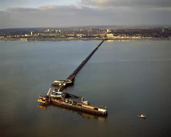 Aerial image of Southend Pier, the longest pleasure pier in the world