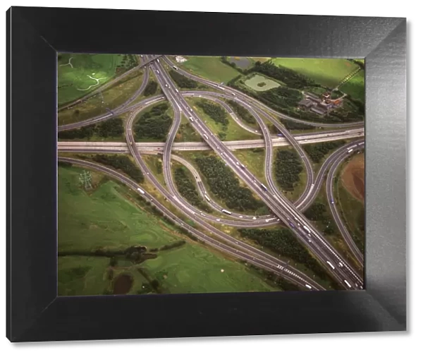 Aerial image of M25 and M11 Motorway Junction, Essex, England, United Kingdom, Europe
