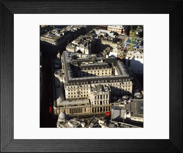 Framed Print : Aerial image of the Bank of England, City of London, London, England, United Kingdom Framed Print : Aerial image of the Bank of England, City of London, London, England, United Kingdom