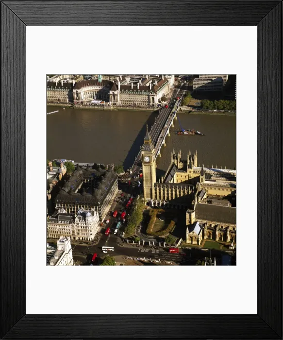 Framed Print : Aerial image of the Houses of Parliament (Palace of Westminster) and Big Ben Framed Print : Aerial image of the Houses of Parliament (Palace of Westminster) and Big Ben