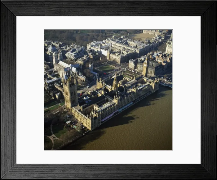 Framed Print : Aerial image of the Houses of Parliament (Palace of Westminster) and Big Ben Framed Print : Aerial image of the Houses of Parliament (Palace of Westminster) and Big Ben