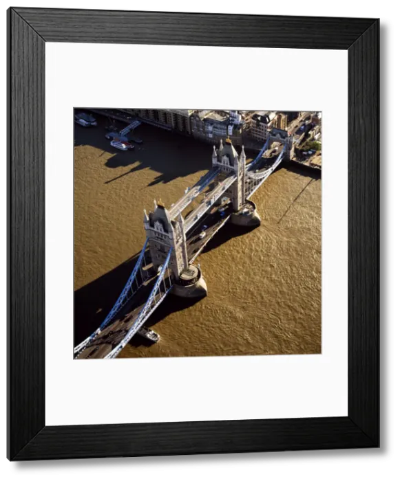 Framed Print : Aerial image of Tower Bridge, a combined bascule and suspension bridge