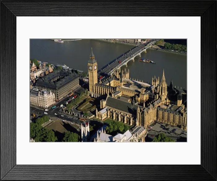 Framed Print : Aerial image of the Houses of Parliament (Palace of Westminster) and Big Ben Framed Print : Aerial image of the Houses of Parliament (Palace of Westminster) and Big Ben
