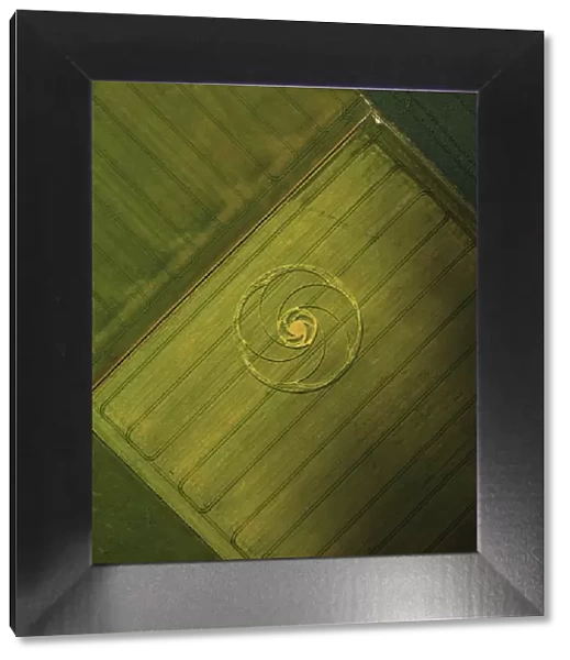 Aerial image of crop circle, Wiltshire, England, United Kingdom, Europe