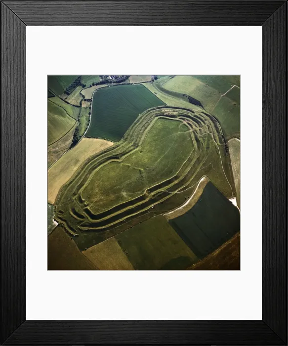 Framed Print : Aerial image of Maiden Castle, an Iron Age hill fort, Winterborne Monkton Framed Print : Aerial image of Maiden Castle, an Iron Age hill fort, Winterborne Monkton