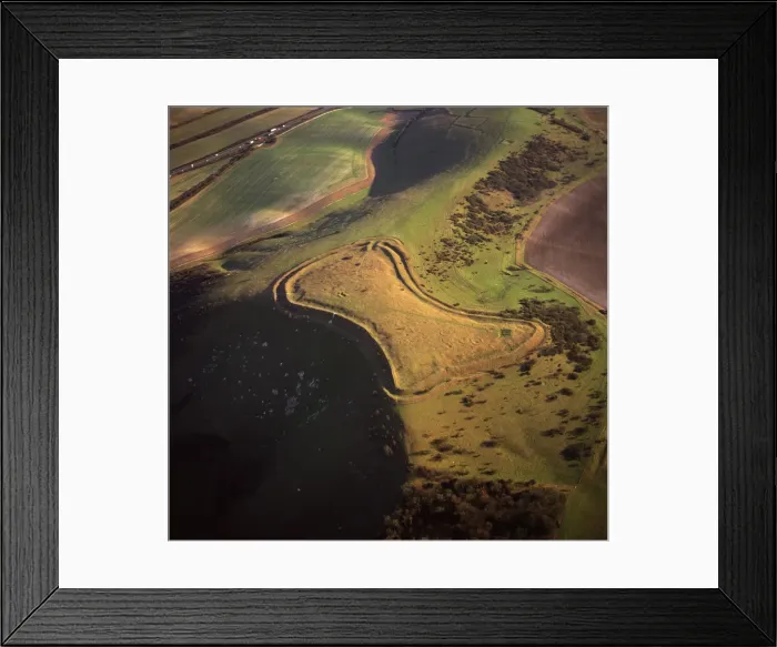 Framed Print : Aerial image of Beacon Hill, an Iron Age hill fort, Burghclere, Hampshire