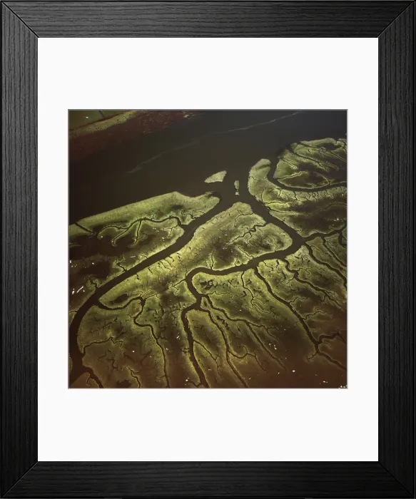 Framed Print : Aerial image of Salt Marsh on River Lune, Lancaster, Lancashire, England Framed Print : Aerial image of Salt Marsh on River Lune, Lancaster, Lancashire, England
